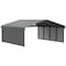 Arrow Storage Products Galvanized Steel Carport, W/ 2-Sided Enclosure, Compact Car Metal Carport Kit, 20'x20'x9', Charcoal CPHC202009ECL2 - alternate 1